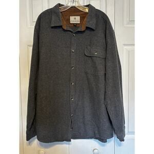 Legendary Whitetails Gray Button Front Flannel Shirt Mens 2X Large Work Chore